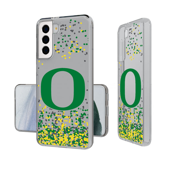 University of Oregon Ducks Confetti Galaxy Clear Phone Case