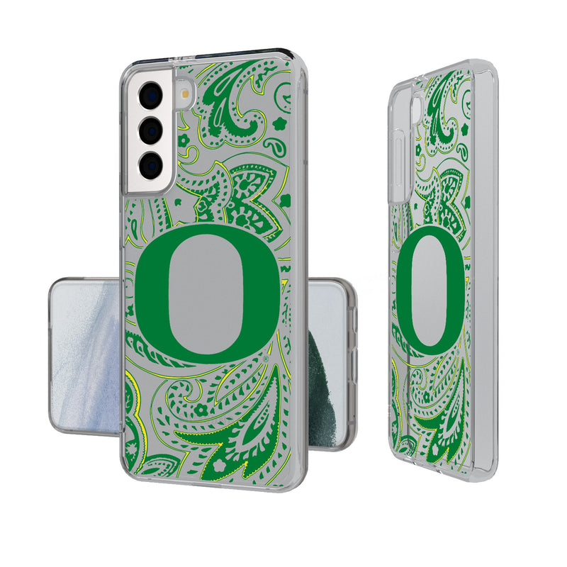 University of Oregon Ducks Paisley Galaxy Clear Phone Case