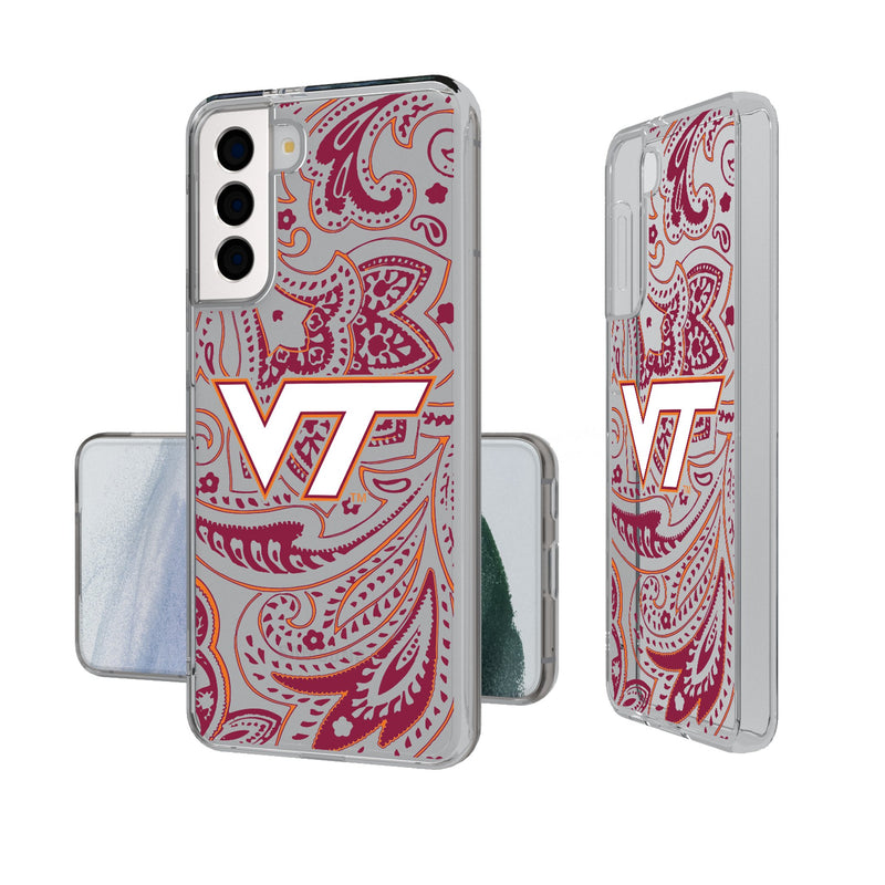 Virginia Tech Hokies Paisley Galaxy Clear Phone Case