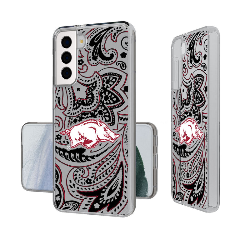 University of Arkansas Fayetteville Razorbacks Paisley Galaxy Clear Phone Case