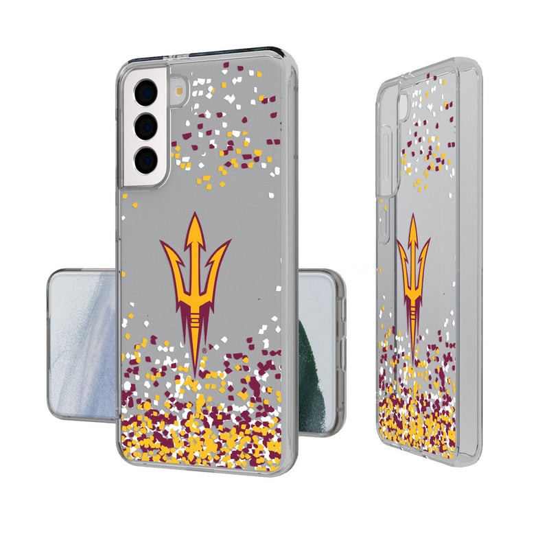 Arizona State University Sun Devils Confetti Galaxy Clear Phone Case