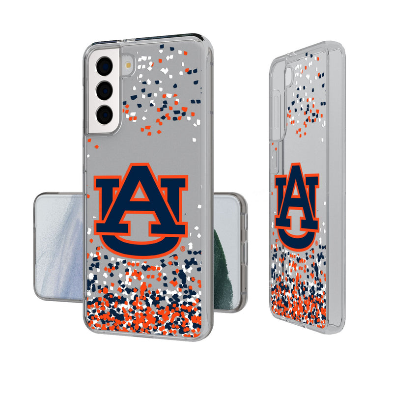 University of Auburn Tigers Confetti Galaxy Clear Phone Case