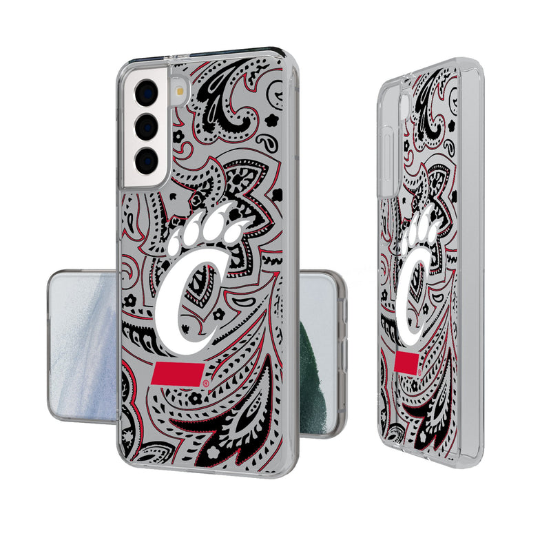 University of Cincinnati Bearcats Paisley Galaxy Clear Phone Case