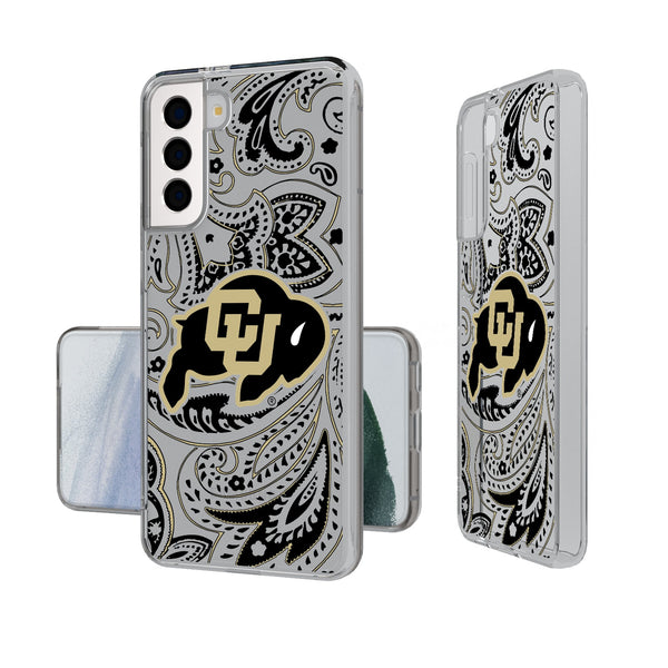 University of Colorado Buffaloes Paisley Galaxy Clear Phone Case