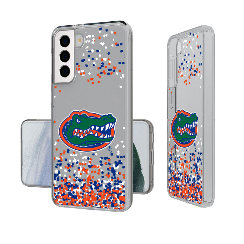 University of Florida Gators Confetti Galaxy Clear Phone Case