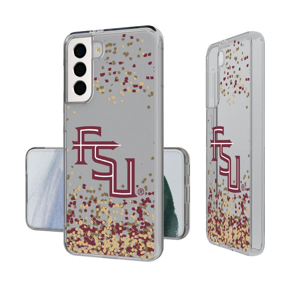 Florida State University Seminoles Athletic Wordmark Confetti Galaxy Clear Phone Case