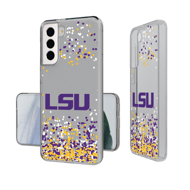 Louisiana State University Tigers Confetti Galaxy Clear Phone Case