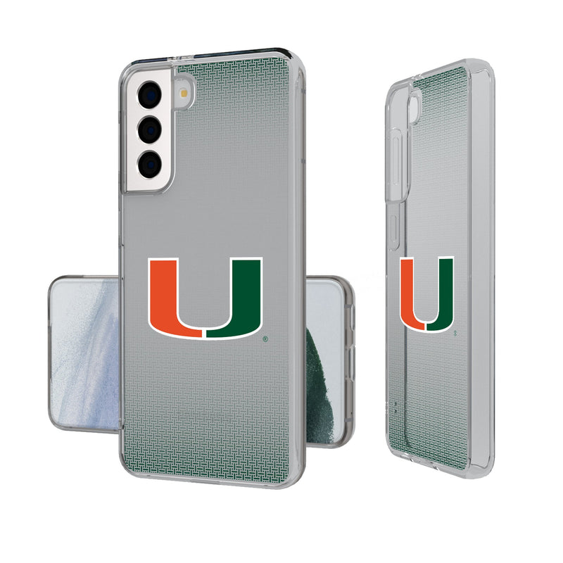 University of Miami Hurricanes Linen Galaxy Clear Phone Case