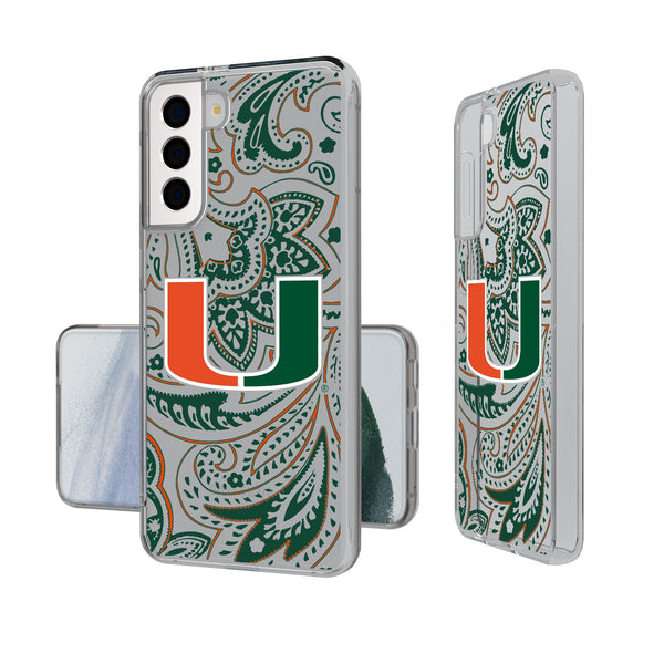 University of Miami Hurricanes Paisley Galaxy Clear Phone Case