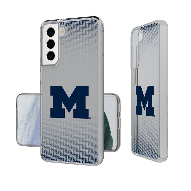 University of Michigan Wolverines Linen Galaxy Clear Phone Case