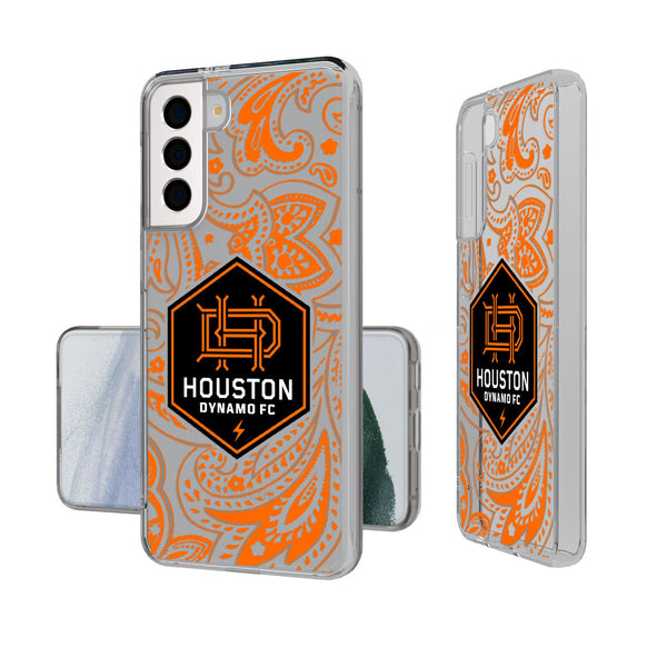 Houston Dynamo  Paisley Galaxy Clear Phone Case