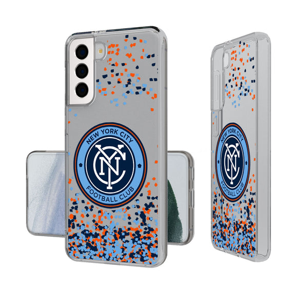 New York City FC  Confetti Galaxy Clear Phone Case