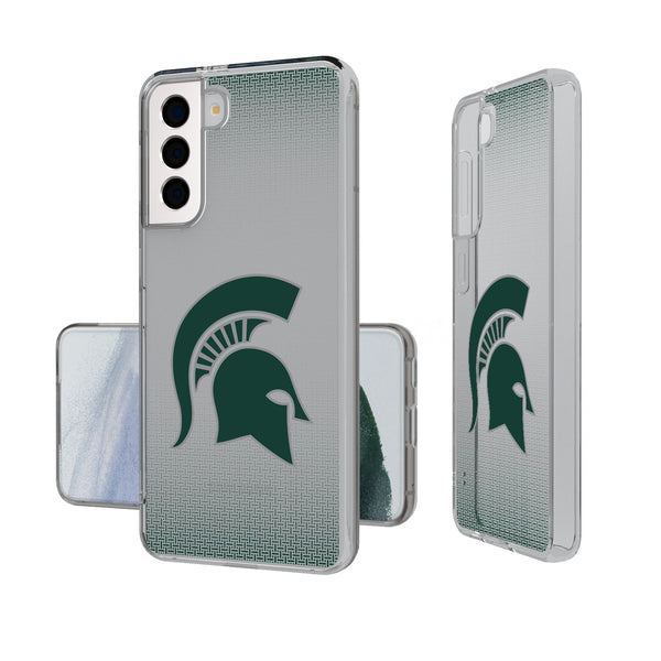 Michigan State University Spartans Linen Galaxy Clear Phone Case