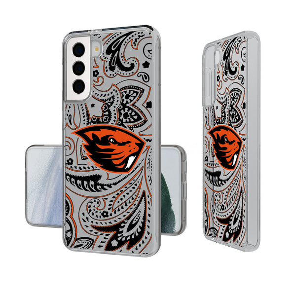 Oregon State University Beavers Paisley Galaxy Clear Phone Case