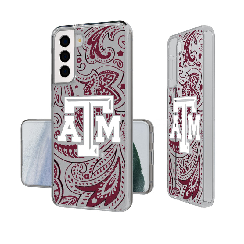 Texas A&M University Aggies Paisley Galaxy Clear Phone Case