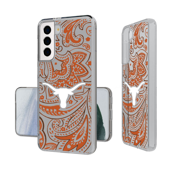 University of Texas Longhorns Paisley Galaxy Clear Phone Case