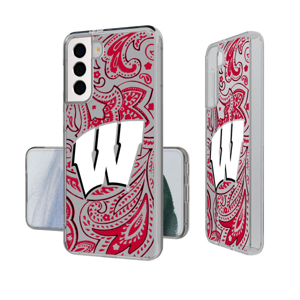 University of Wisconsin Badgers Paisley Galaxy Clear Phone Case