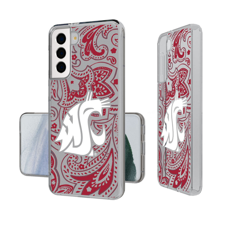 Washington State University Cougars Paisley Galaxy Clear Phone Case