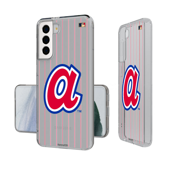 Atlanta Braves 1972-1980 - Cooperstown Collection Pinstripe Galaxy Clear Phone Case