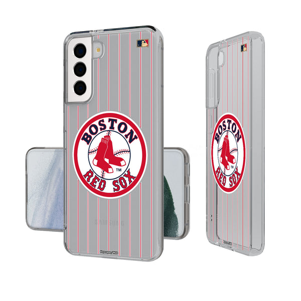 Boston Red Sox 1976-2008 - Cooperstown Collection Pinstripe Galaxy Clear Phone Case