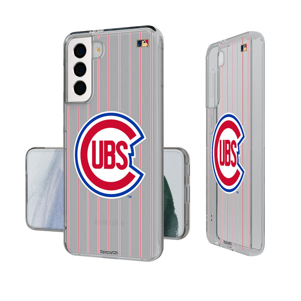 Chicago Cubs 1948-1956 - Cooperstown Collection Pinstripe Galaxy Clear Phone Case