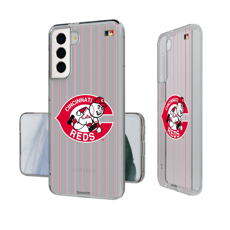 Cincinnati Reds 1974-1992 - Cooperstown Collection Pinstripe Galaxy Clear Phone Case