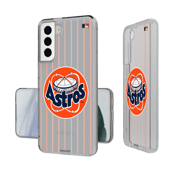 Houston Astros 1977-1993 - Cooperstown Collection Pinstripe Galaxy Clear Phone Case