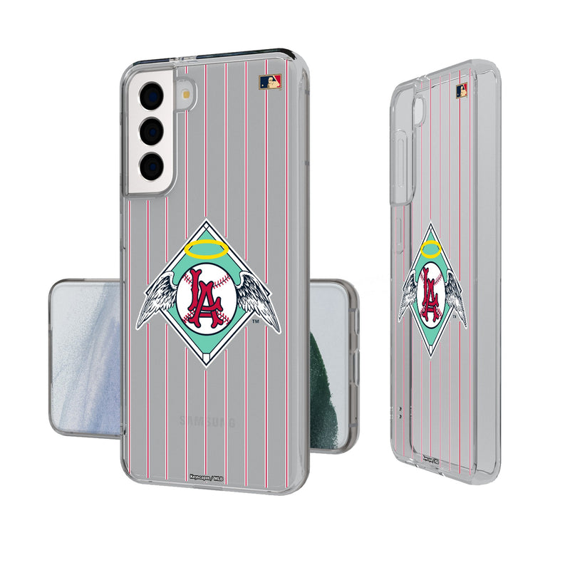 LA Angels 1961-1965 - Cooperstown Collection Pinstripe Galaxy Clear Phone Case