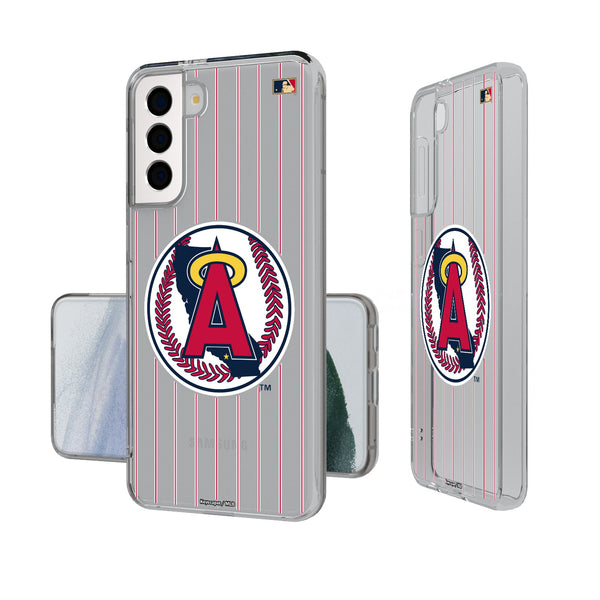 LA Angels 1986-1992 - Cooperstown Collection Pinstripe Galaxy Clear Phone Case