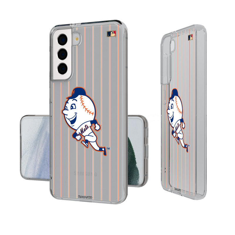 New York Mets 2014 - Cooperstown Collection Pinstripe Galaxy Clear Phone Case