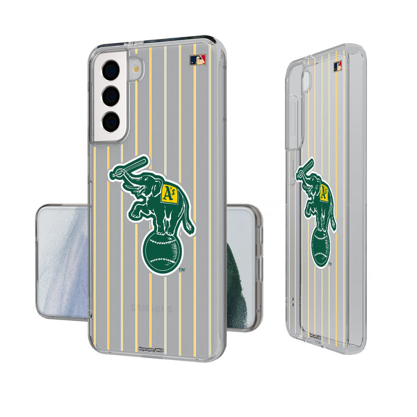 Oakland As  Home 1988 - Cooperstown Collection Pinstripe Galaxy Clear Phone Case