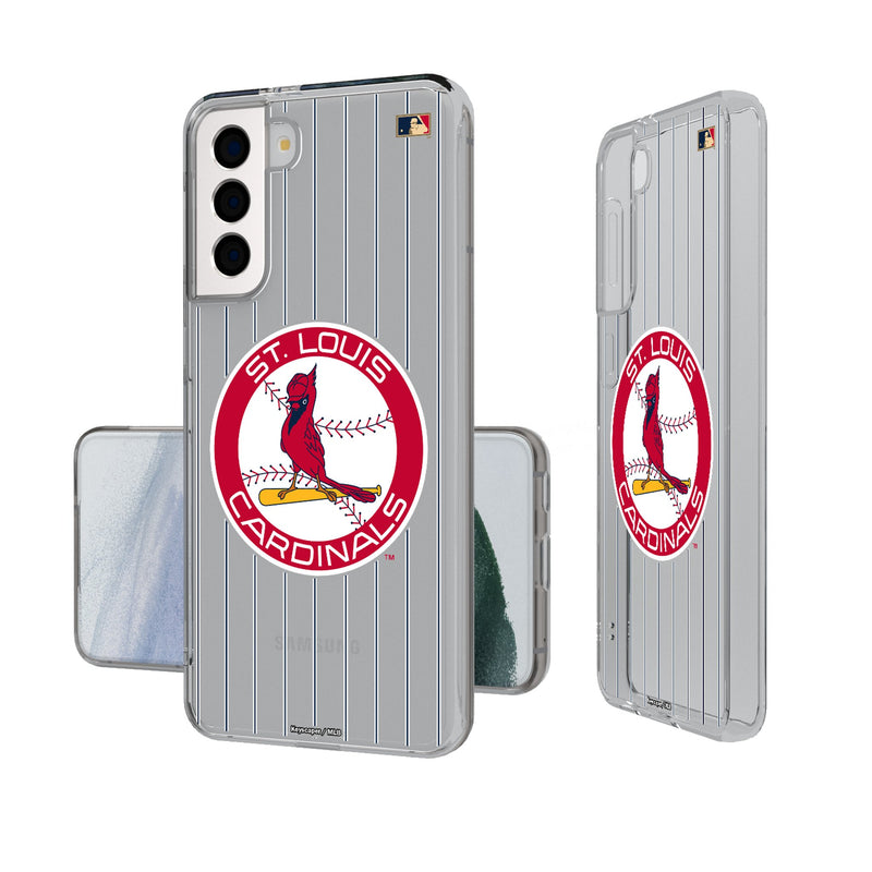 St Louis Cardinals 1966-1997 - Cooperstown Collection Pinstripe Galaxy Clear Phone Case