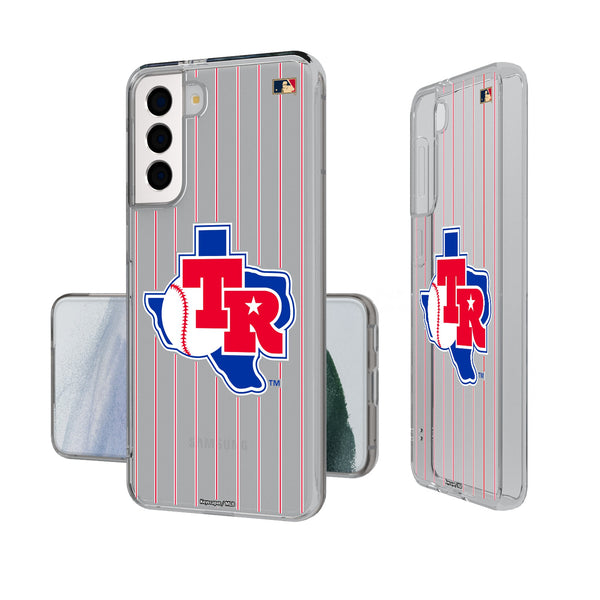 Texas Rangers 1981-1983 - Cooperstown Collection Pinstripe Galaxy Clear Phone Case