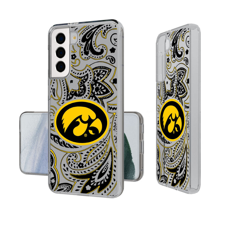 University of Iowa Hawkeyes Paisley Galaxy Clear Phone Case