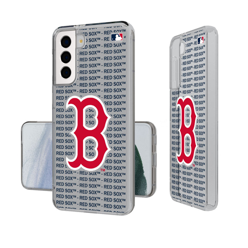 Boston Red Sox Text Backdrop Galaxy Clear Phone Case