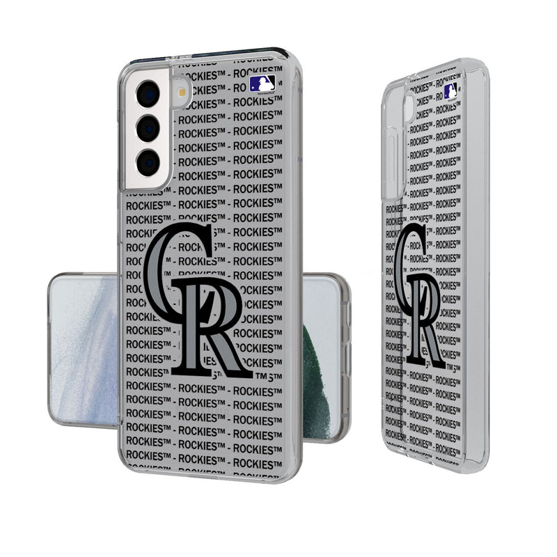 Colorado Rockies Text Backdrop Galaxy Clear Phone Case