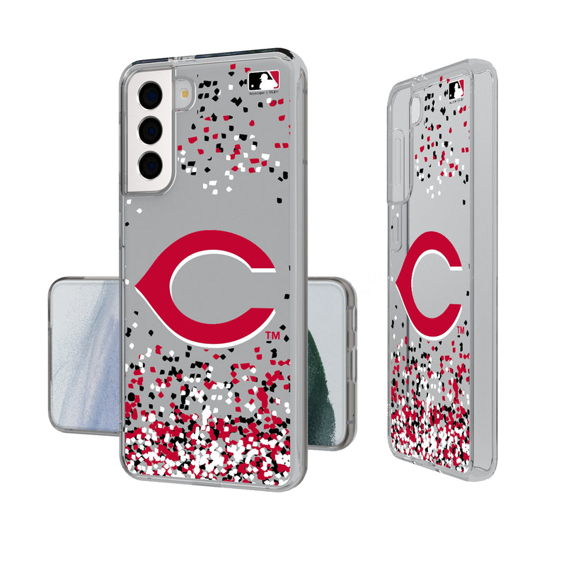 Cincinnati Reds Confetti Galaxy Clear Phone Case