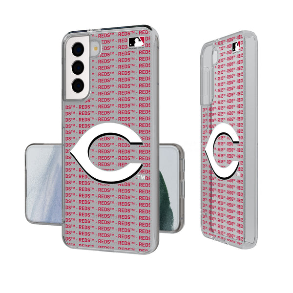 Cincinnati Reds Text Backdrop Galaxy Clear Phone Case