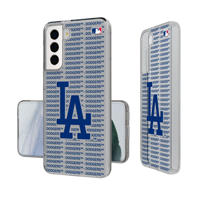 LA Dodgers Text Backdrop Galaxy Clear Phone Case