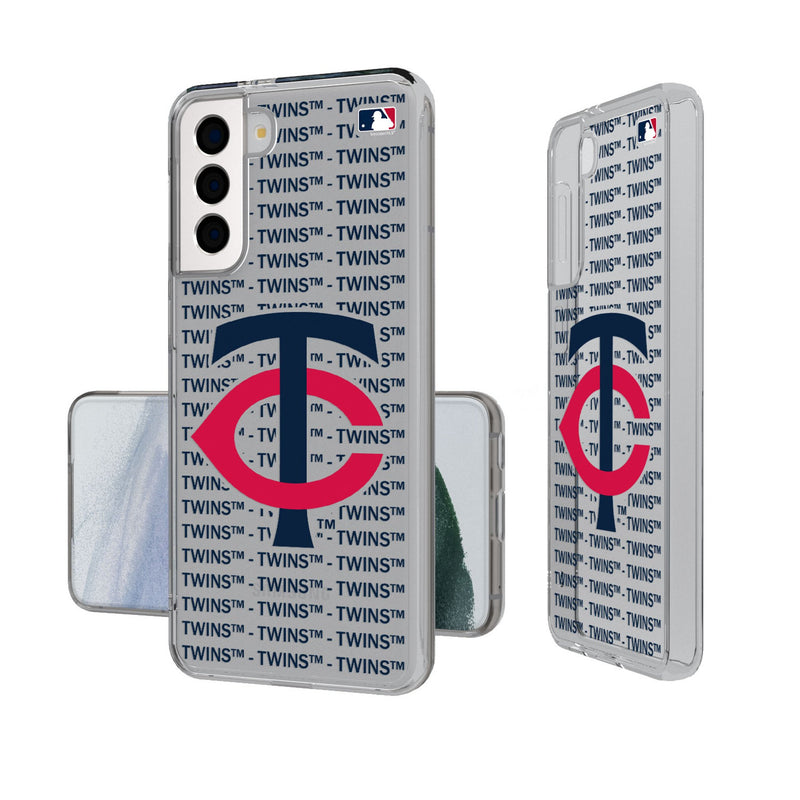 Minnesota Twins Text Backdrop Galaxy Clear Phone Case