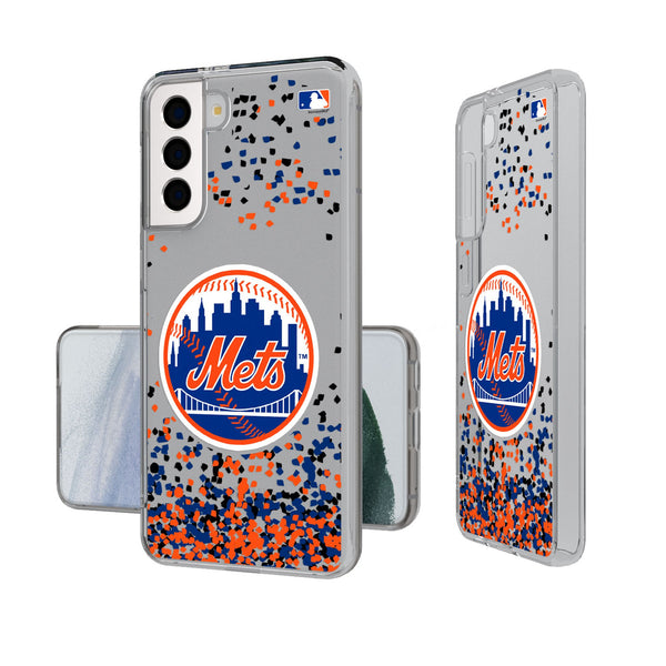 New York Mets Confetti Galaxy Clear Phone Case