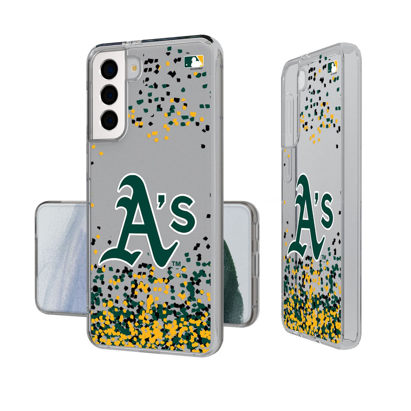 Oakland Athletics Confetti Galaxy Clear Phone Case