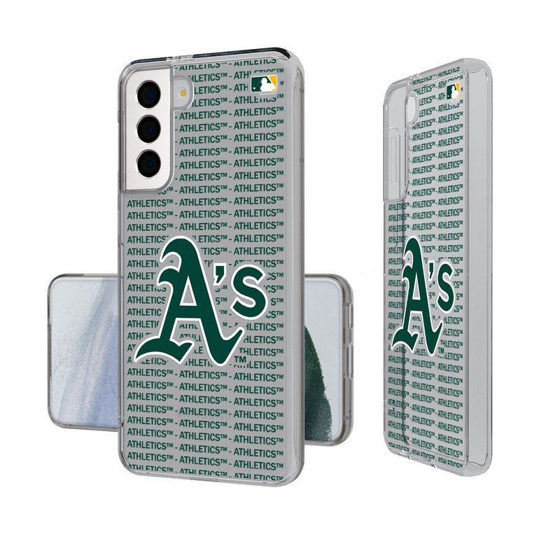 Oakland Athletics Text Backdrop Galaxy Clear Phone Case