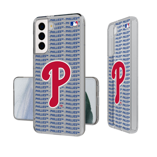 Philadelphia Phillies Text Backdrop Galaxy Clear Phone Case