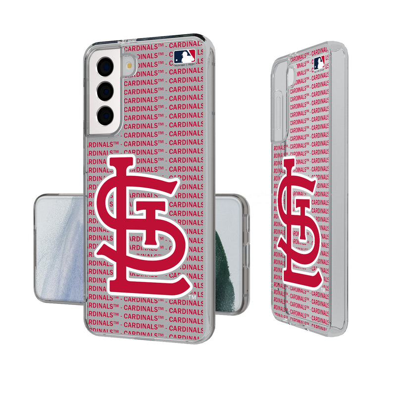 St Louis Cardinals Text Backdrop Galaxy Clear Phone Case