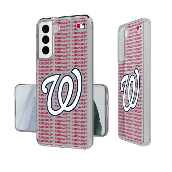 Washington Nationals Text Backdrop Galaxy Clear Phone Case