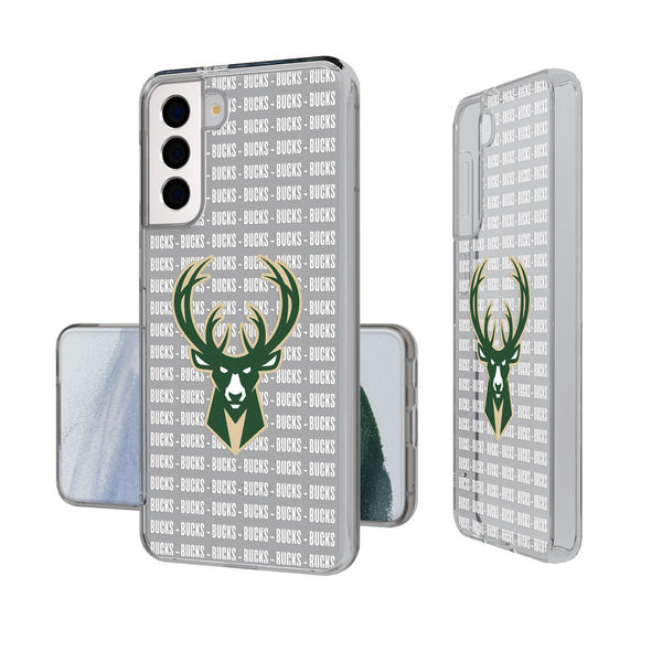 Milwaukee Bucks Text Backdrop Galaxy Clear Phone Case