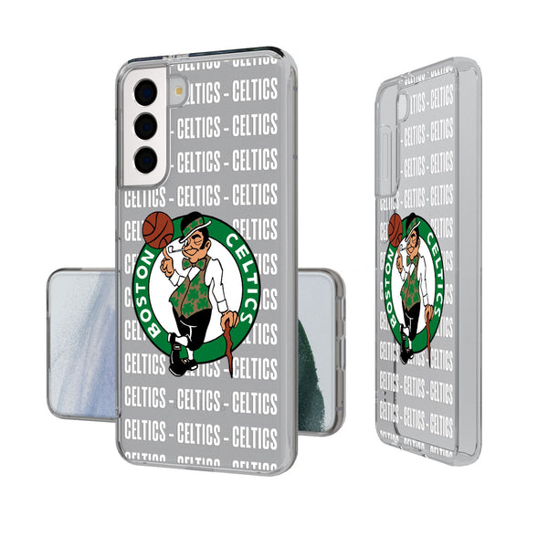 Boston Celtics Text Backdrop Galaxy Clear Phone Case