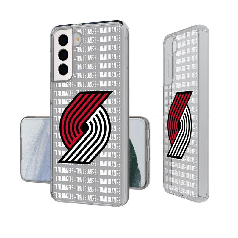 Portland Trail Blazers Text Backdrop Galaxy Clear Phone Case