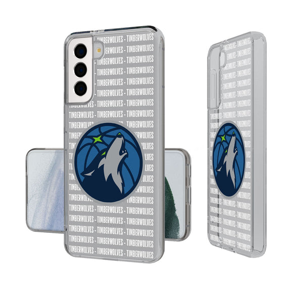 Minnesota Timberwolves Text Backdrop Galaxy Clear Phone Case